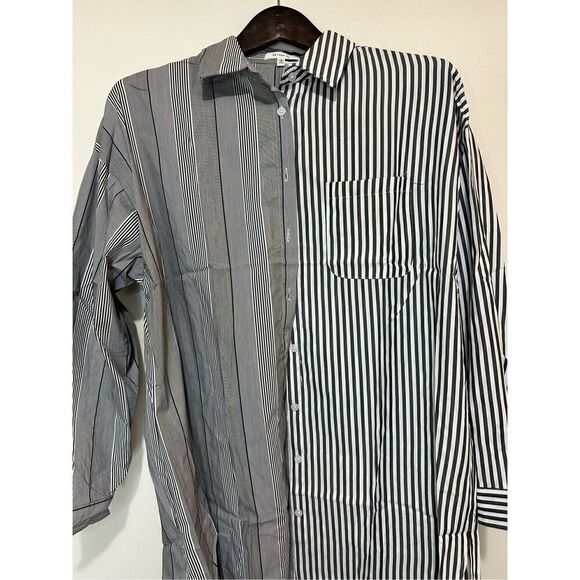 Black white oversized collared shirt - Picture 5 of 12